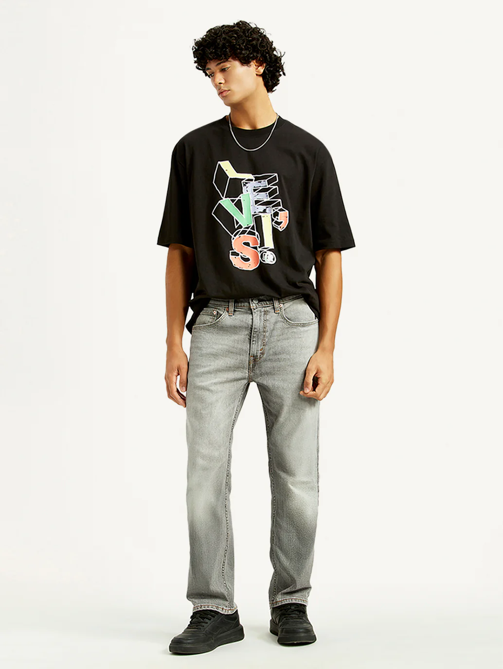 Men's 505 Light Grey Straight Fit Mid Rise Jeans - Image 7