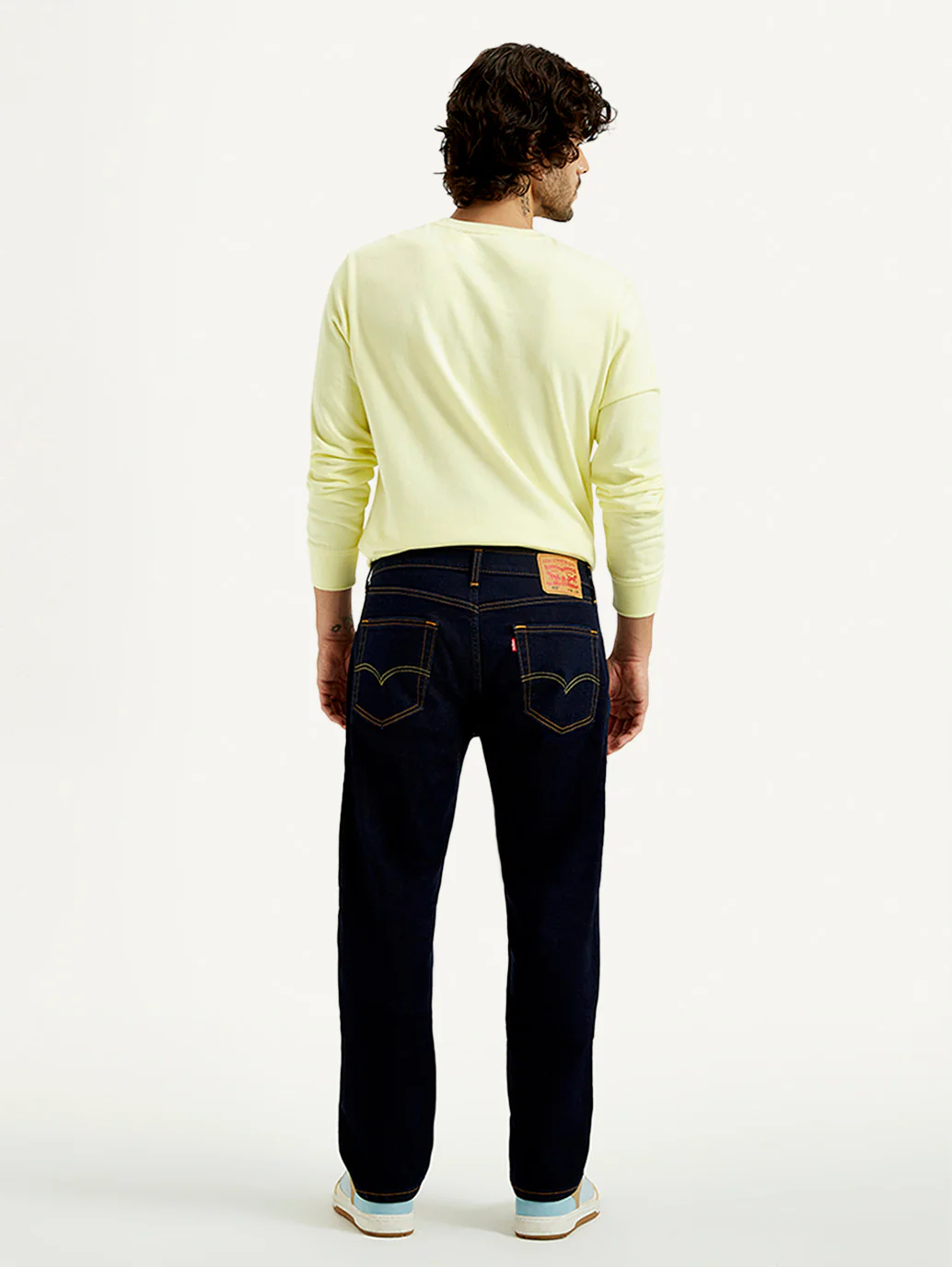 Men's 505 Dark Indigo Straight Fit Mid Rise Jeans - Image 6