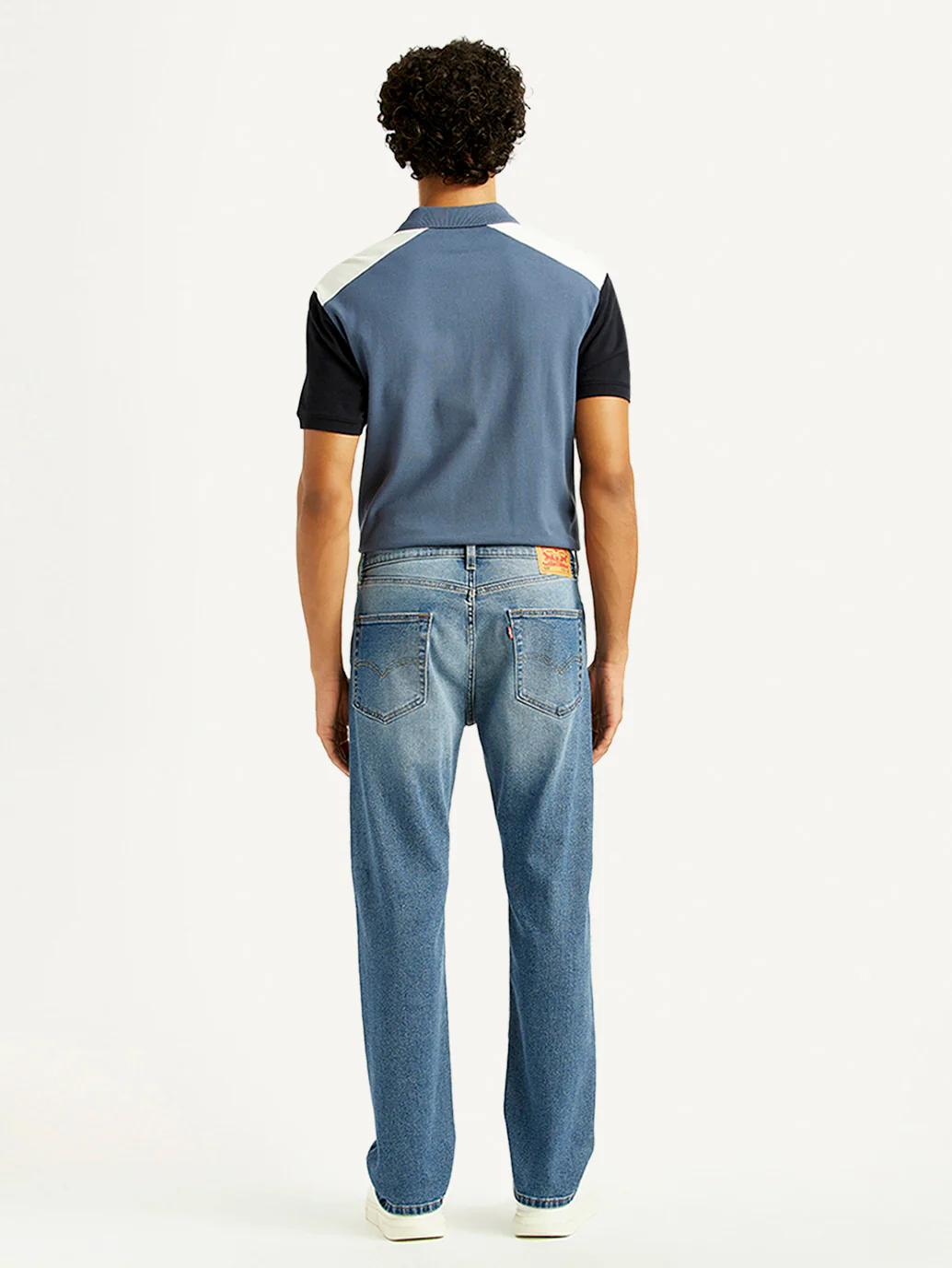 Men's 505 Med Indigo Straight Fit Mid Rise Jeans - Image 2