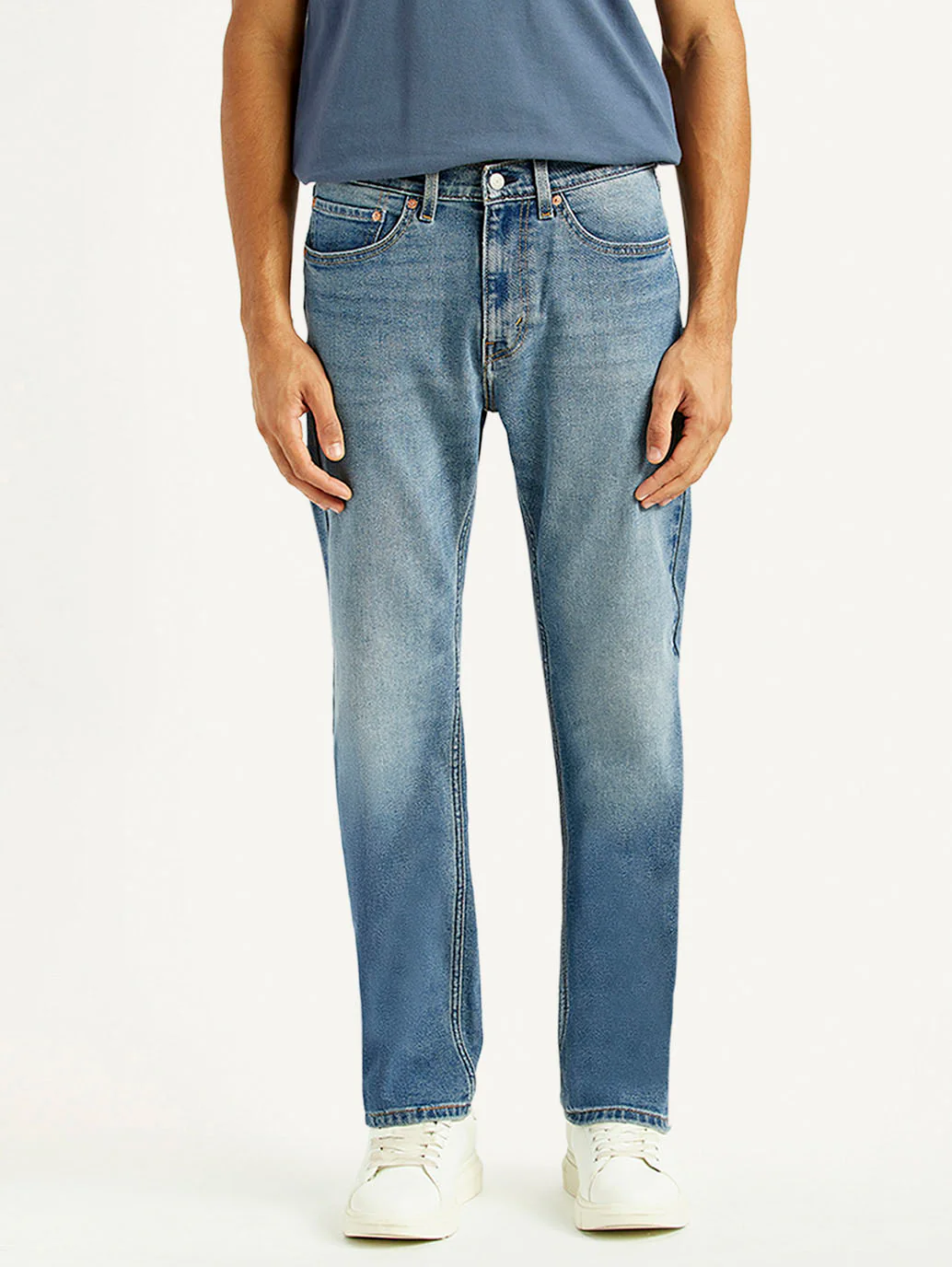 Men's 505 Med Indigo Straight Fit Mid Rise Jeans - Image 3