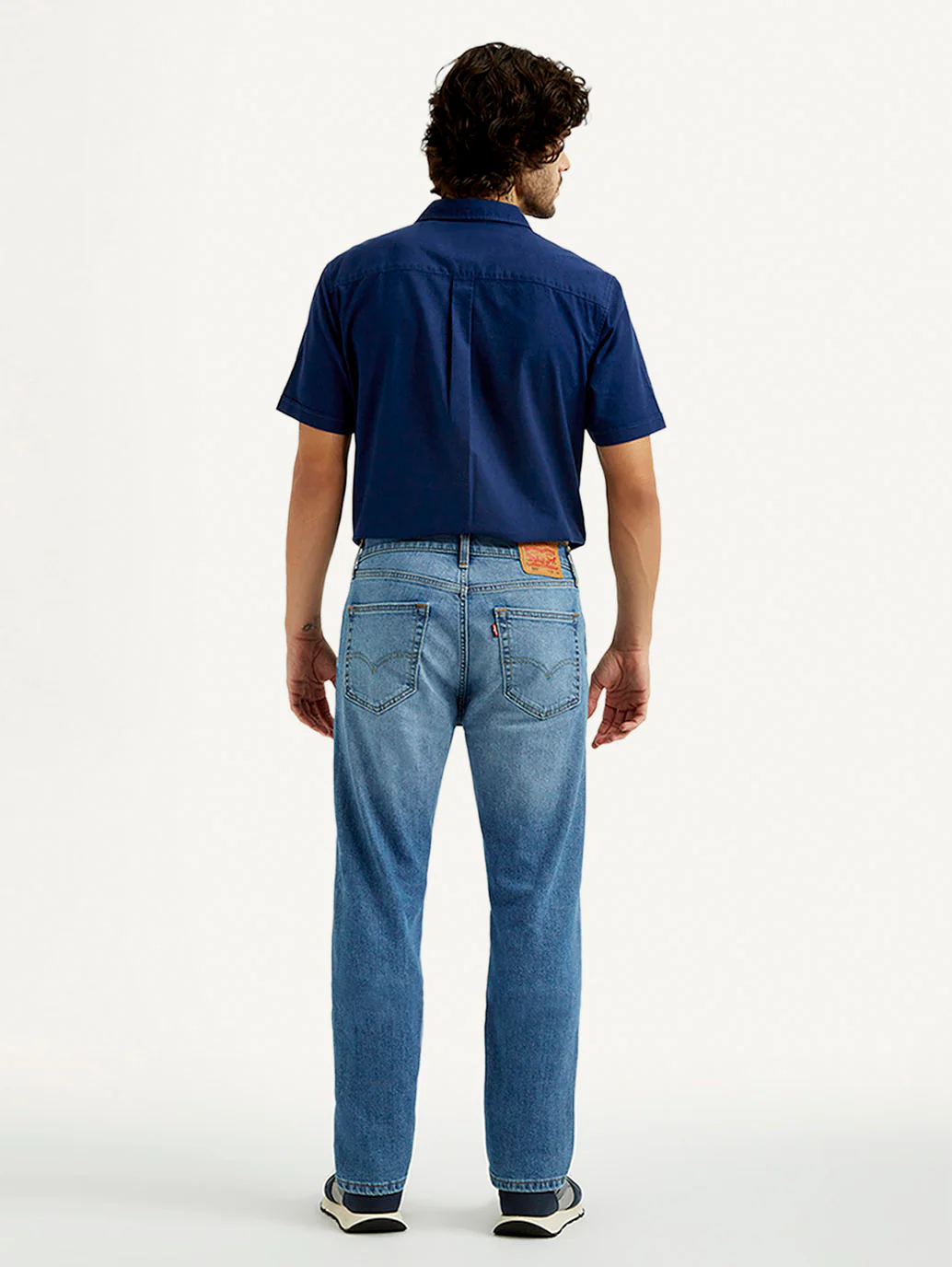 Men's 505 Med Indigo Straight Fit Mid Rise Jeans - Image 3