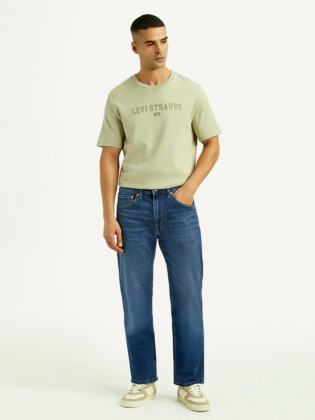 Men's 505 Mid Indigo Straight Fit Mid Rise Jeans - Image 2