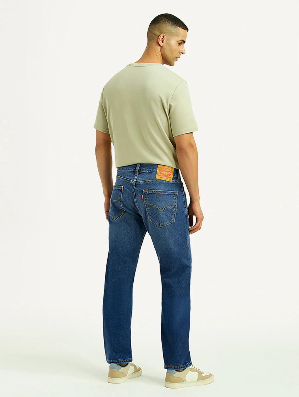 Men's 505 Mid Indigo Straight Fit Mid Rise Jeans - Image 5
