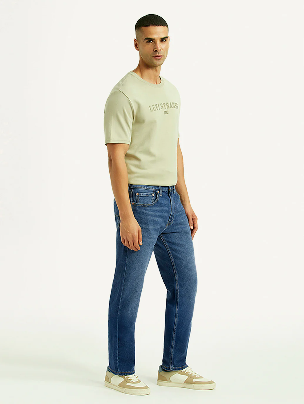 Men's 505 Mid Indigo Straight Fit Mid Rise Jeans - Image 7