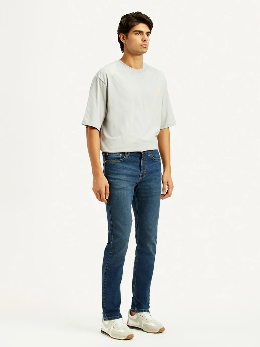 Men's 505 Dark Indigo Straight Fit Mid Rise Jeans - Image 6