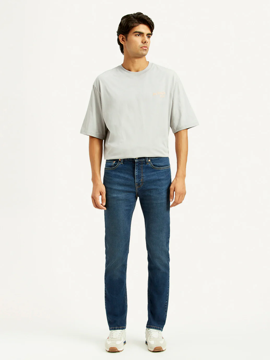 Men's 505 Dark Indigo Straight Fit Mid Rise Jeans - Image 7
