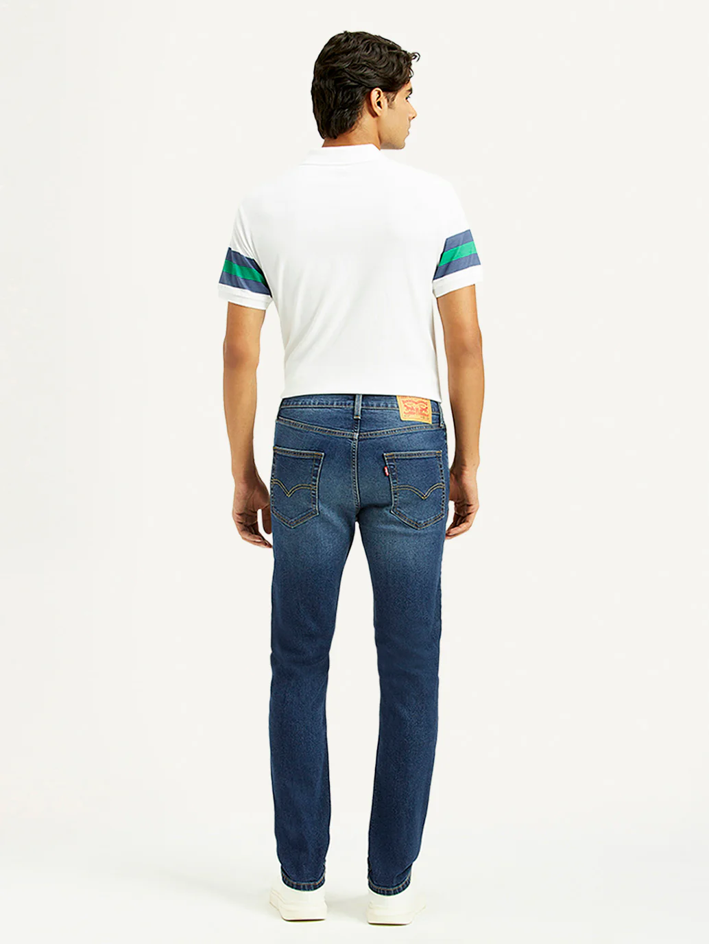 Men's 505 Dark Indigo Straight Fit Mid Rise Jeans - Image 3