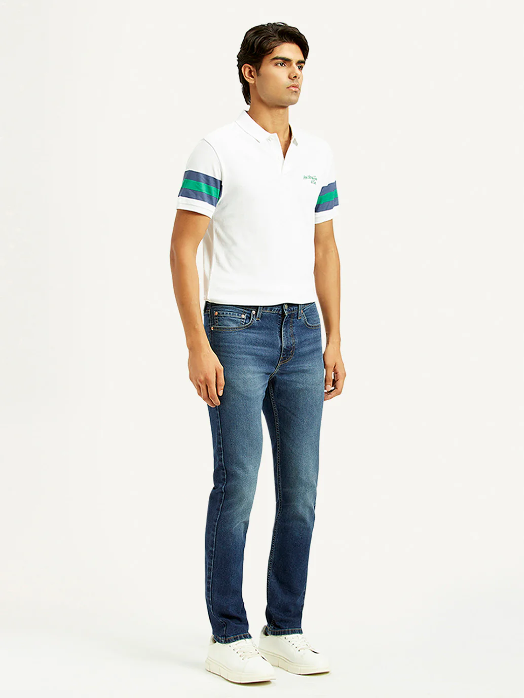 Men's 505 Dark Indigo Straight Fit Mid Rise Jeans - Image 6