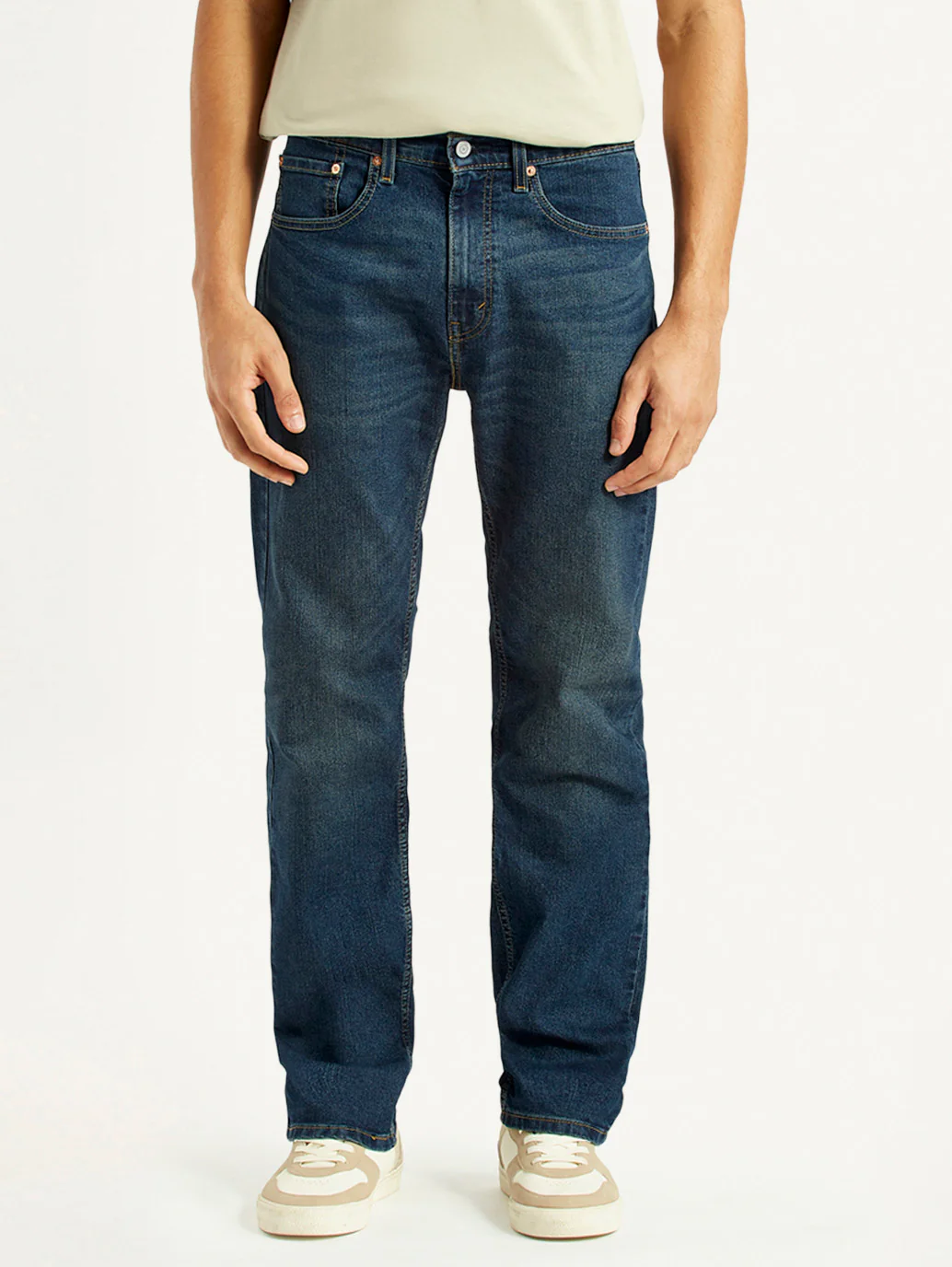Men's 505 Dark Indigo Straight Fit Mid Rise Jeans - Image 3