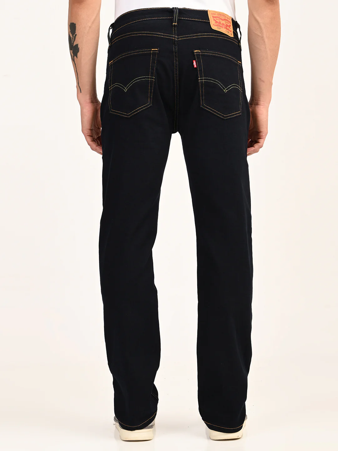 Men's 505 Dark Indigo Straight Fit Mid Rise Jeans - Image 2
