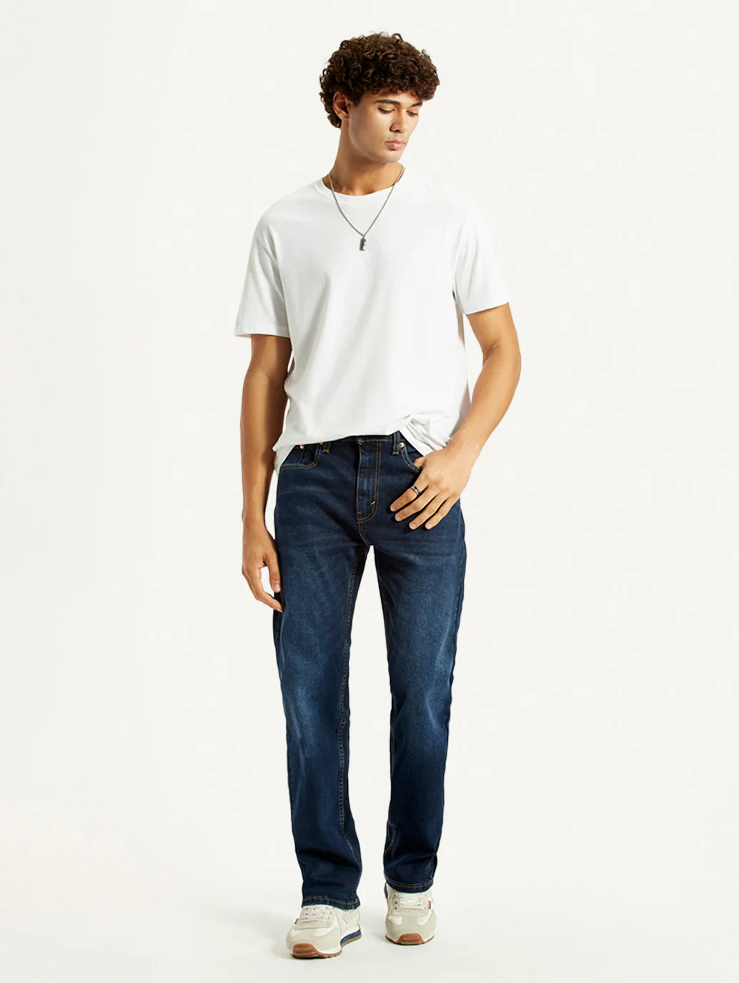 Men's 505 Dark Indigo Straight Fit Mid Rise Jeans