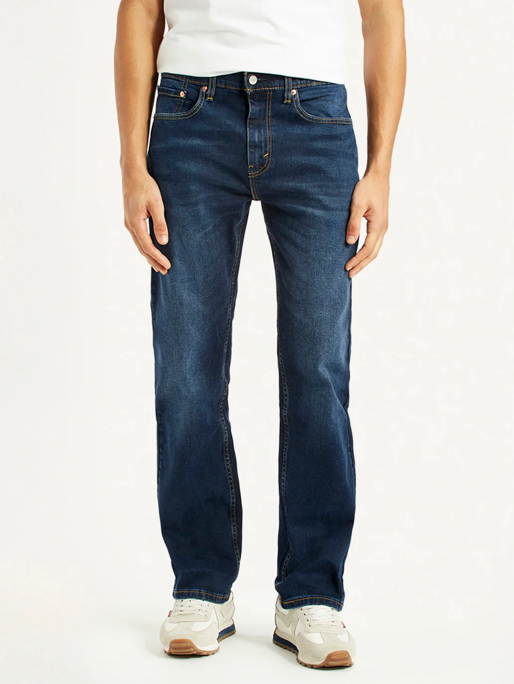 Men's 505 Dark Indigo Straight Fit Mid Rise Jeans - Image 3