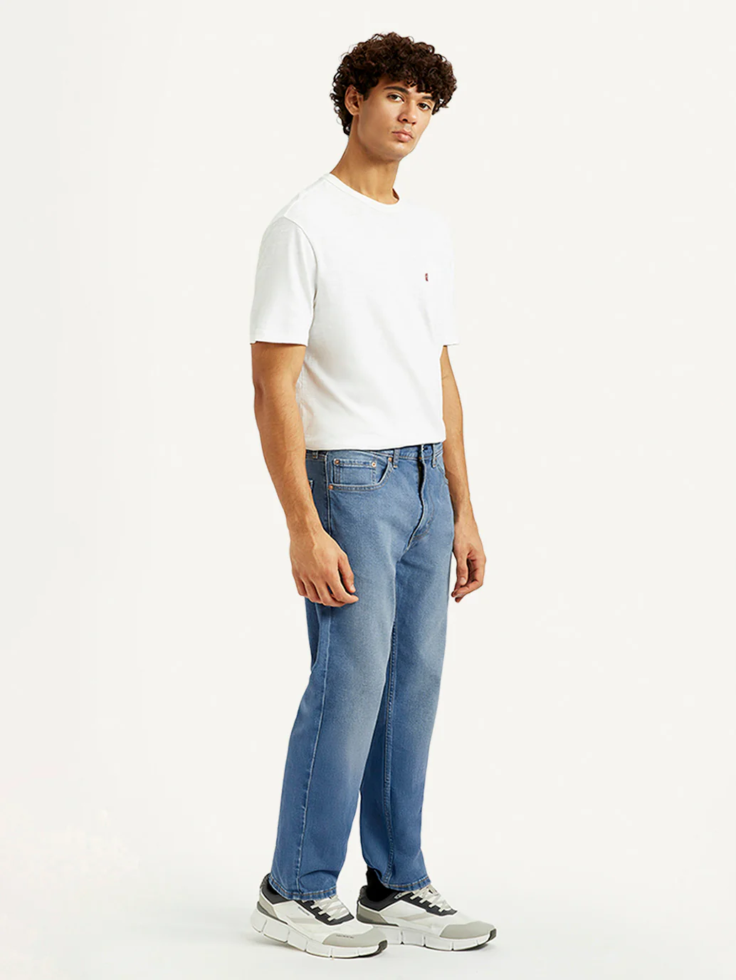 Men's 505 Med Indigo Straight Fit Mid Rise Jeans - Image 5
