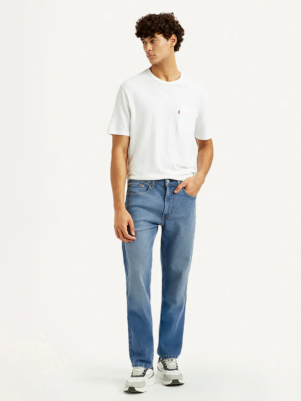 Men's 505 Med Indigo Straight Fit Mid Rise Jeans - Image 7