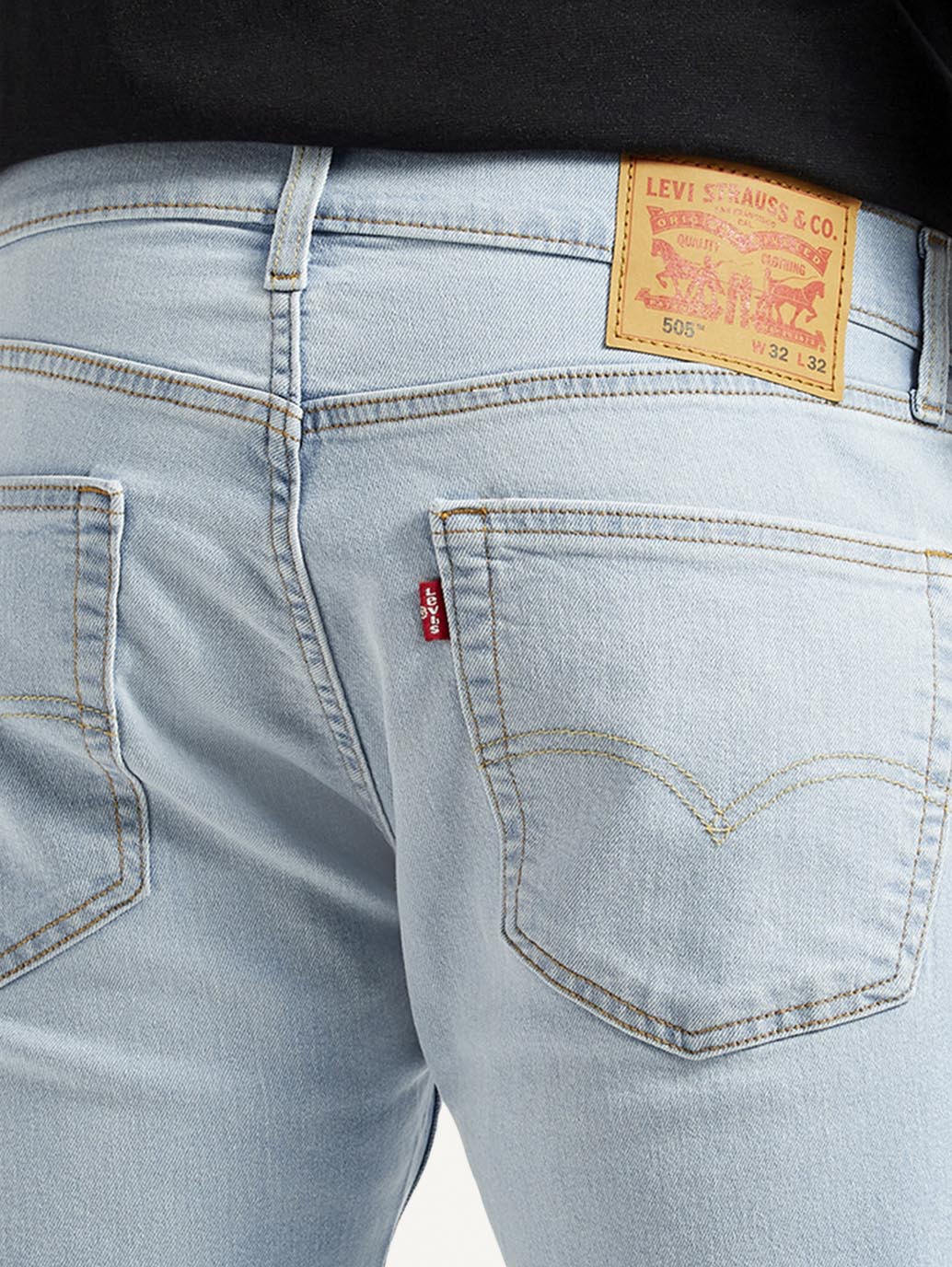 Men's 505 Light Indigo Straight Fit Mid Rise Jeans - Image 6