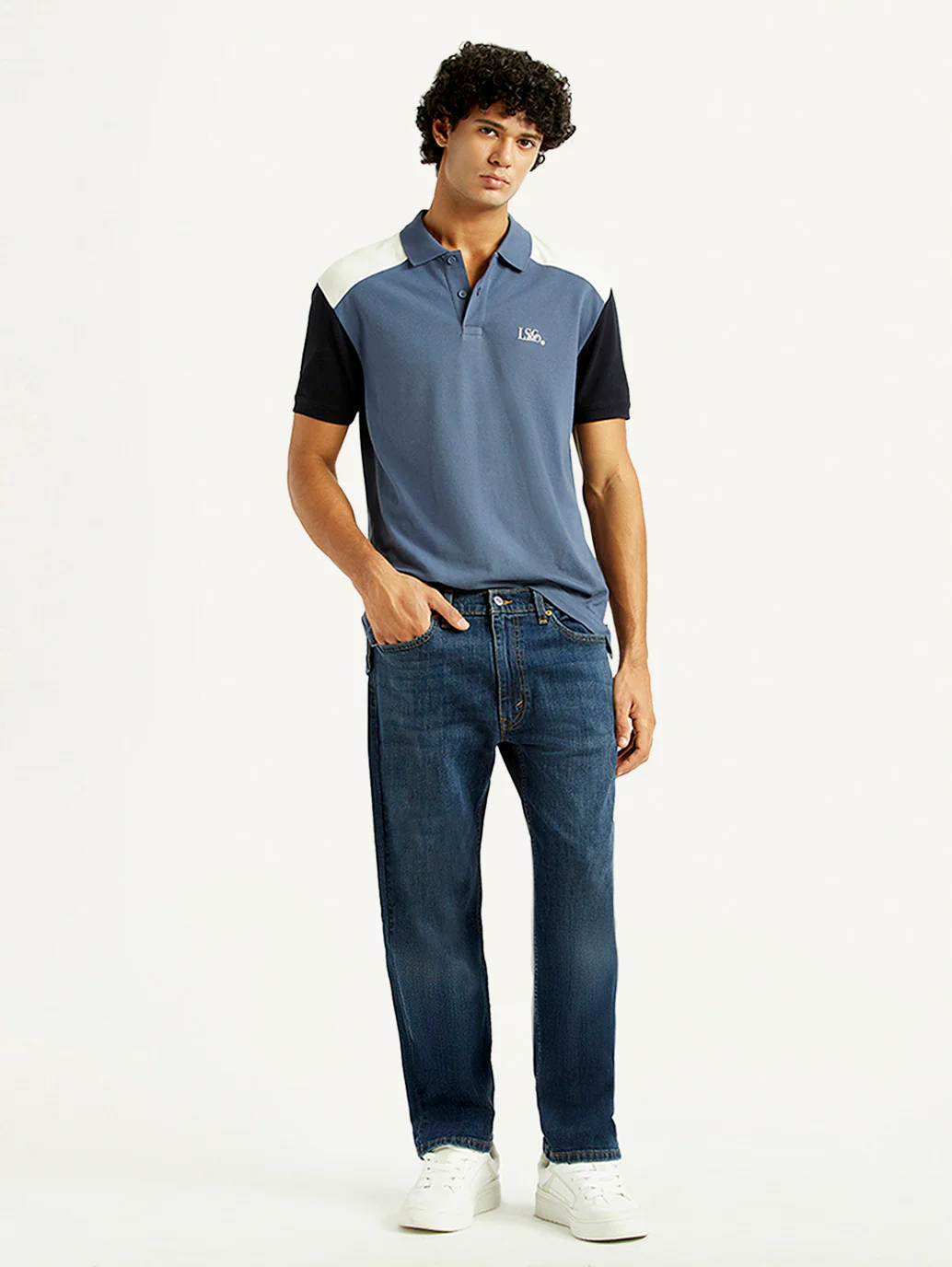 Men's 505 Dark Indigo Straight Fit Mid Rise Jeans