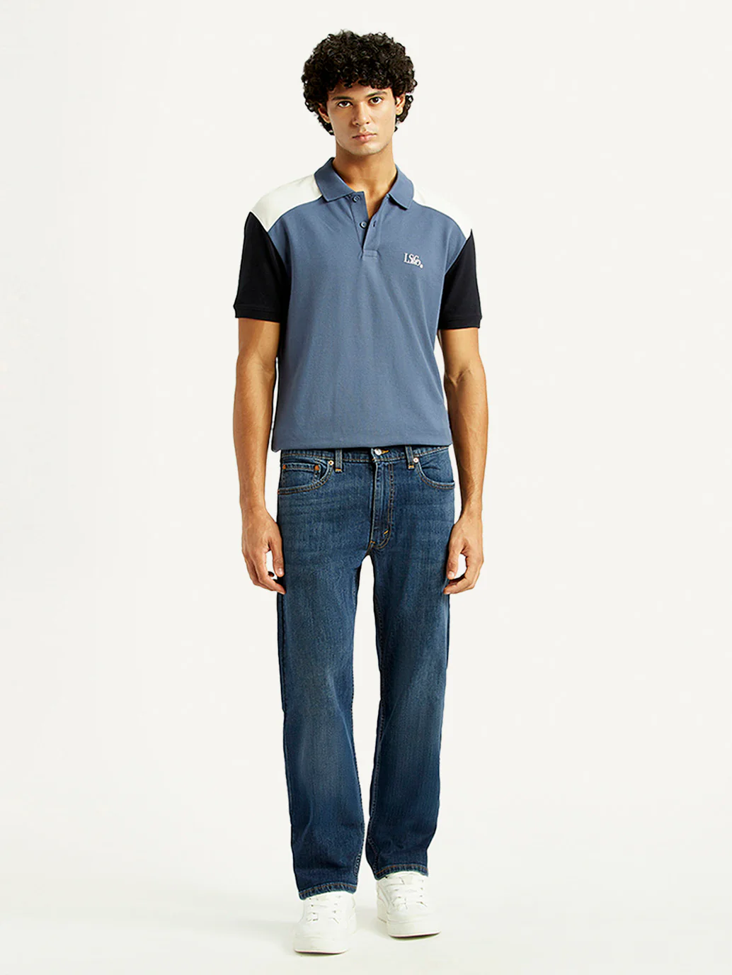 Men's 505 Dark Indigo Straight Fit Mid Rise Jeans - Image 2