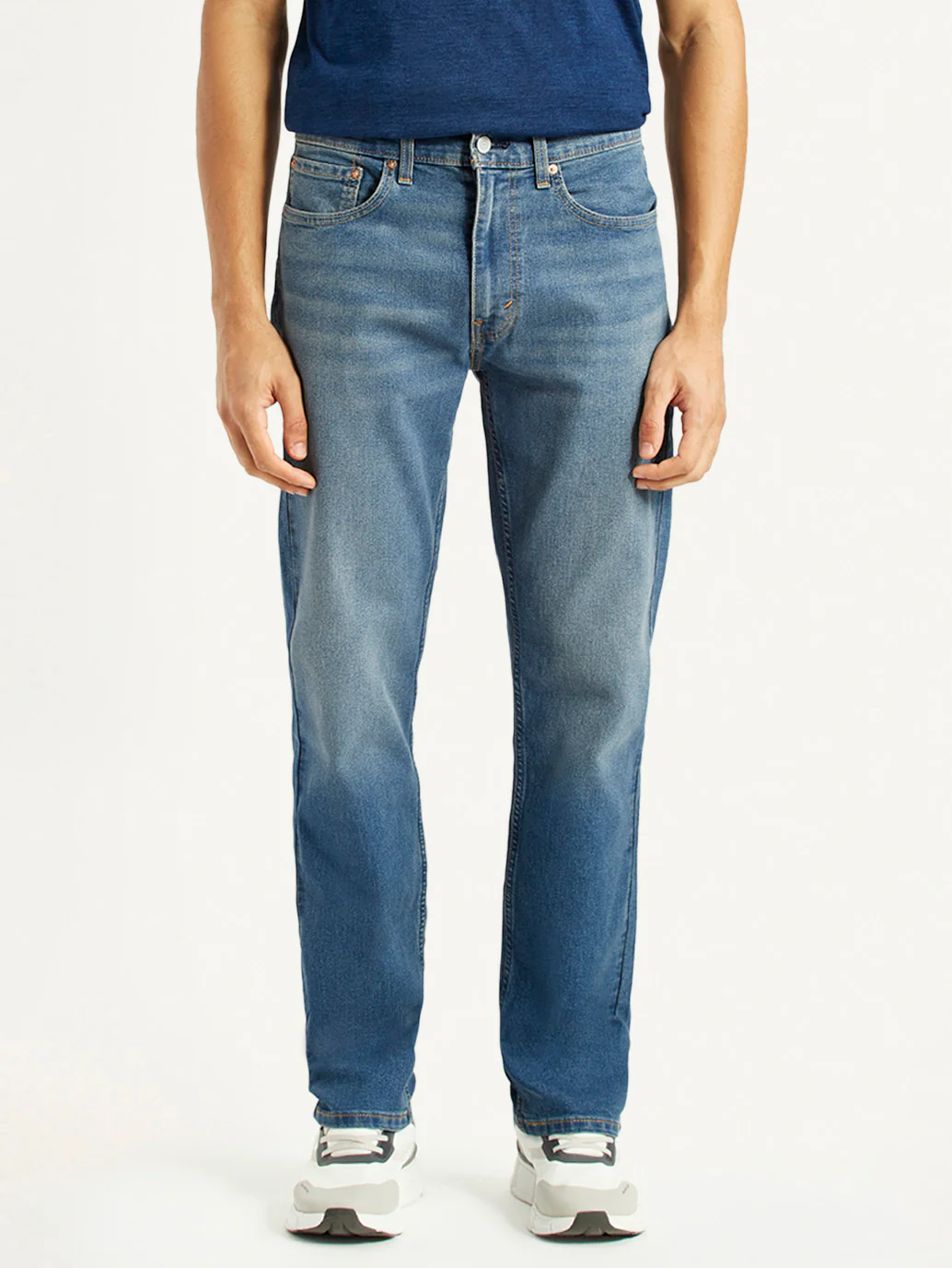 Men's 505 Med Indigo Straight Fit Mid Rise Jeans - Image 2