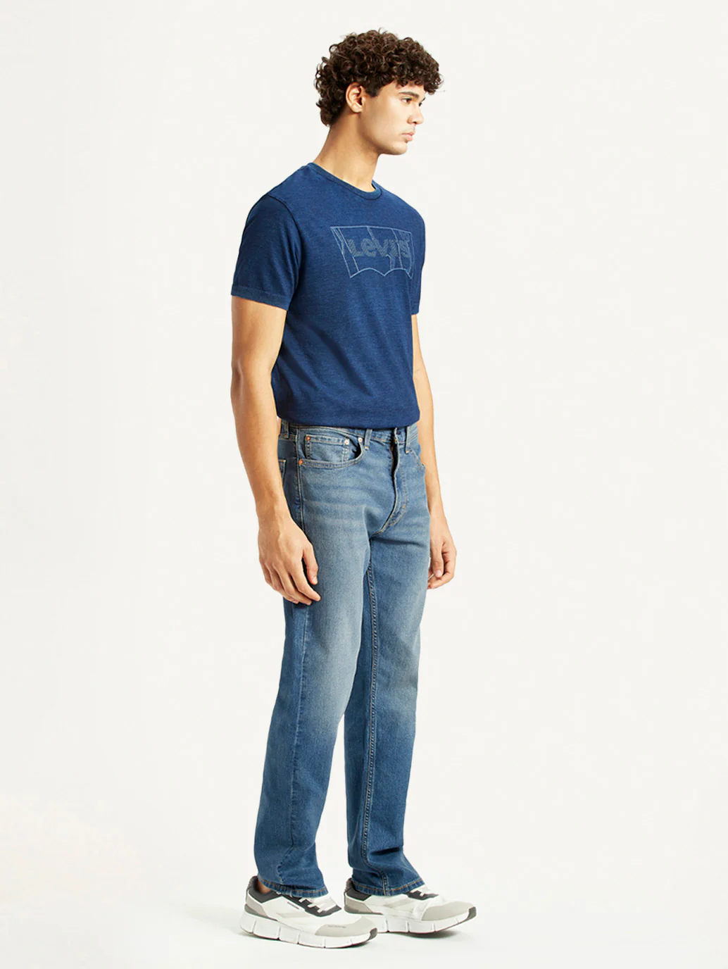 Men's 505 Med Indigo Straight Fit Mid Rise Jeans - Image 6
