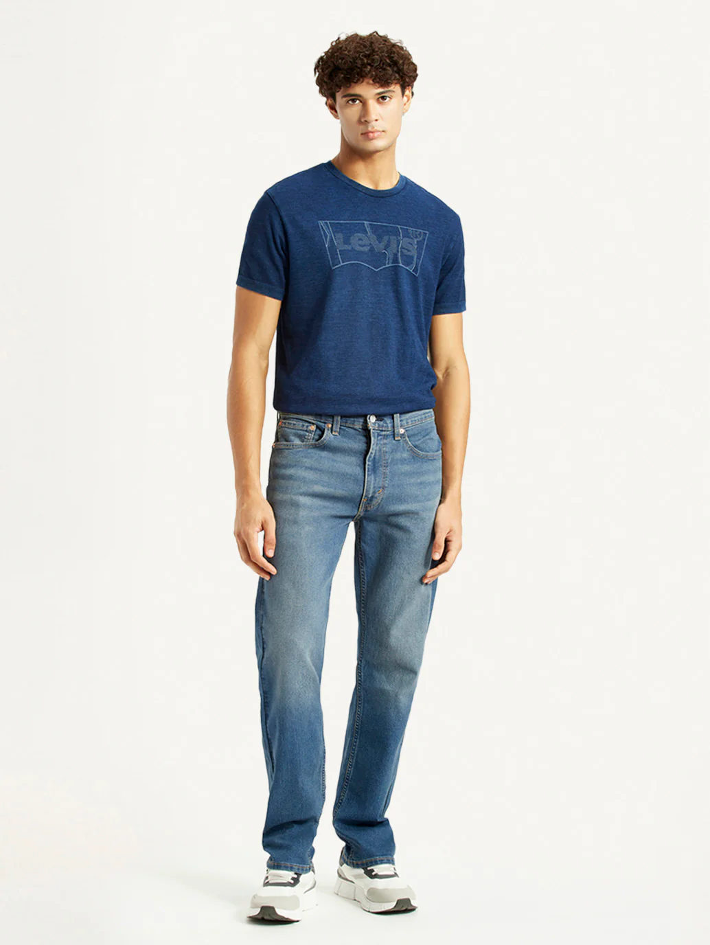 Men's 505 Med Indigo Straight Fit Mid Rise Jeans - Image 7
