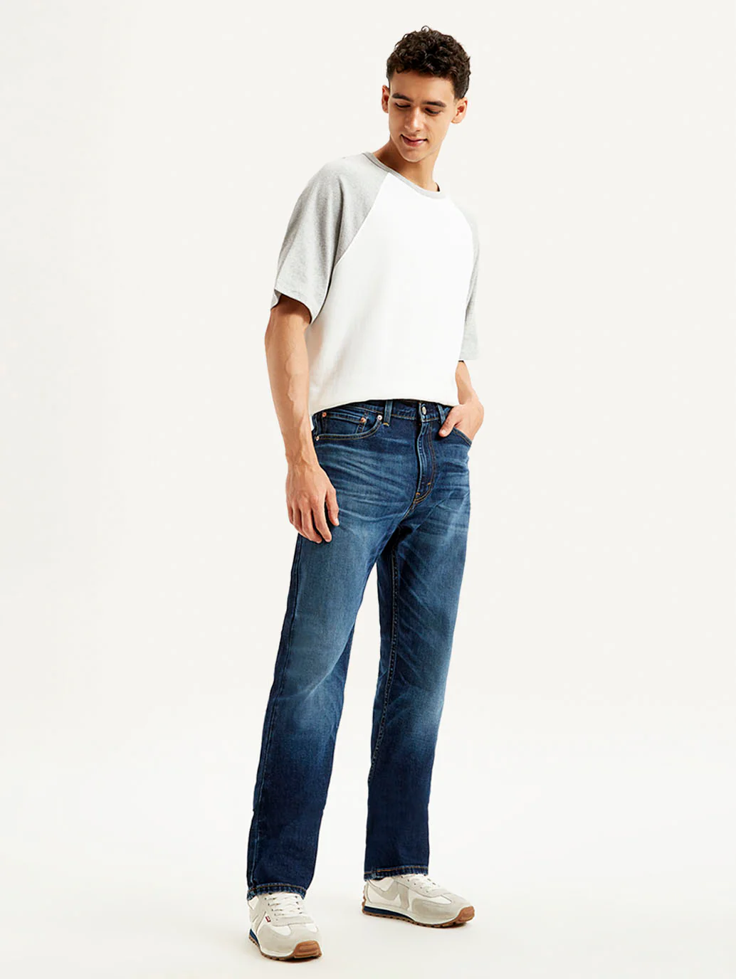 Men's 505 Navy Blue Straight Fit Mid Rise Jeans