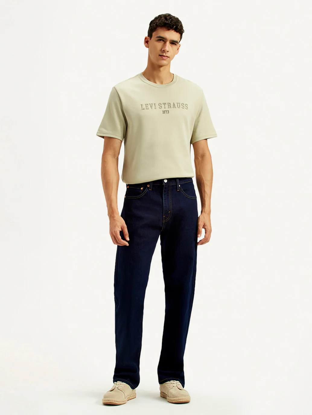 Men's 505 Navy Blue Straight Fit Mid Rise Jeans