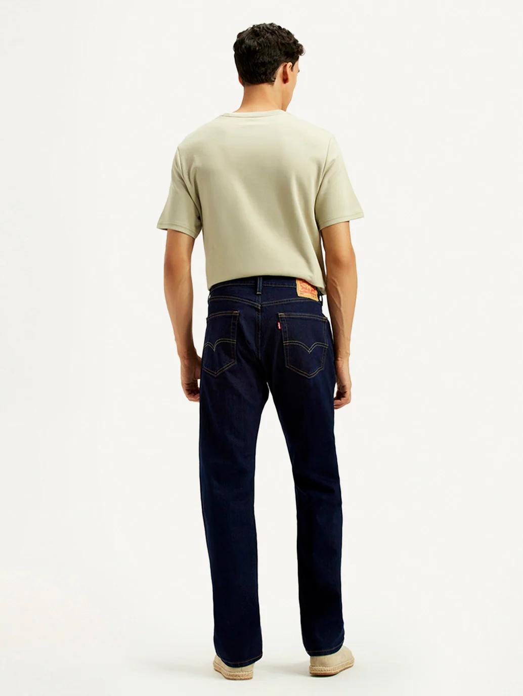 Men's 505 Navy Blue Straight Fit Mid Rise Jeans - Image 3
