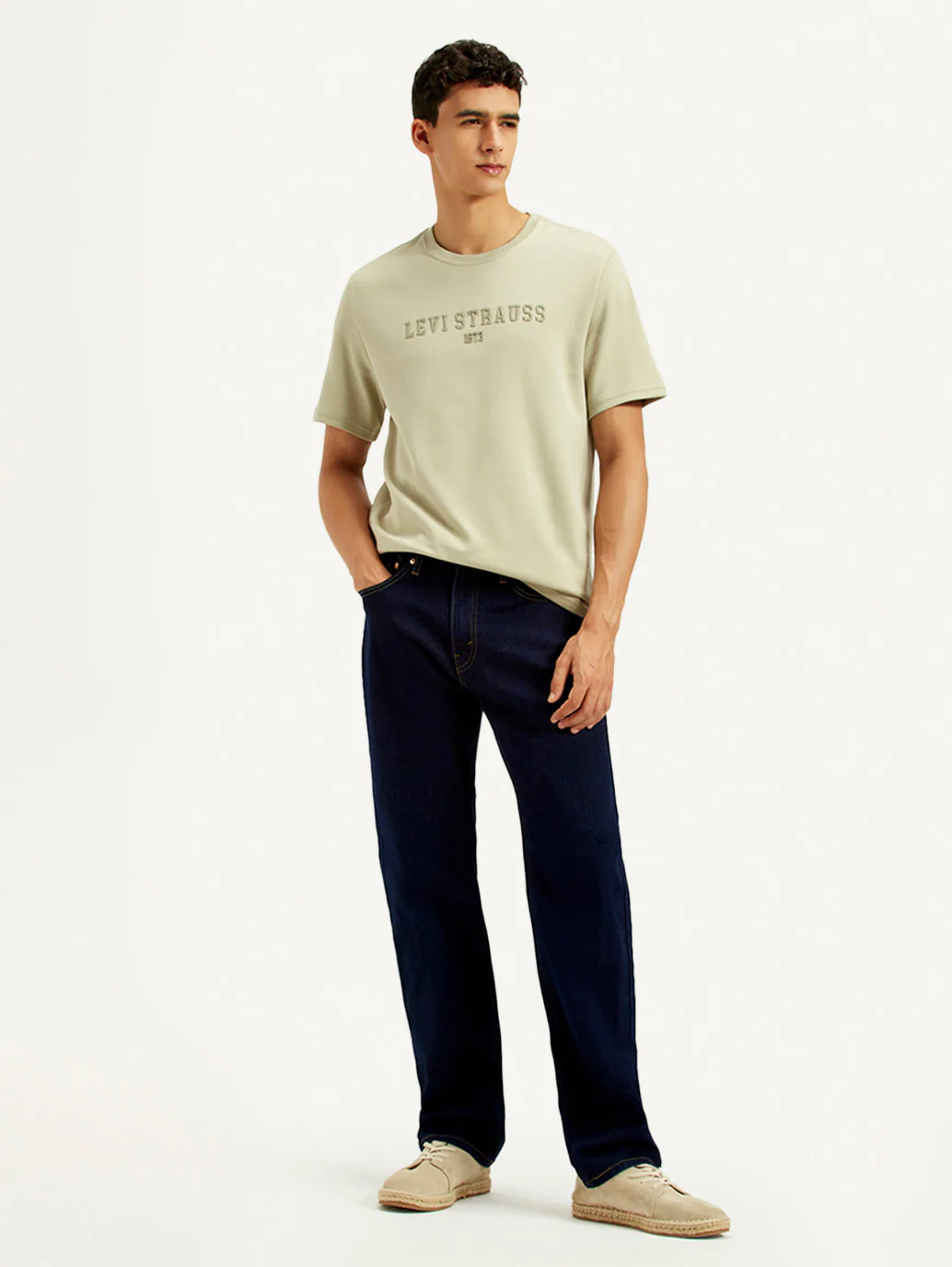 Men's 505 Navy Blue Straight Fit Mid Rise Jeans - Image 7