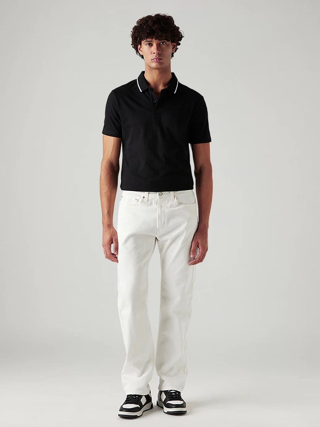 Men's 505 White Straight Fit Mid Rise Jeans - Image 2