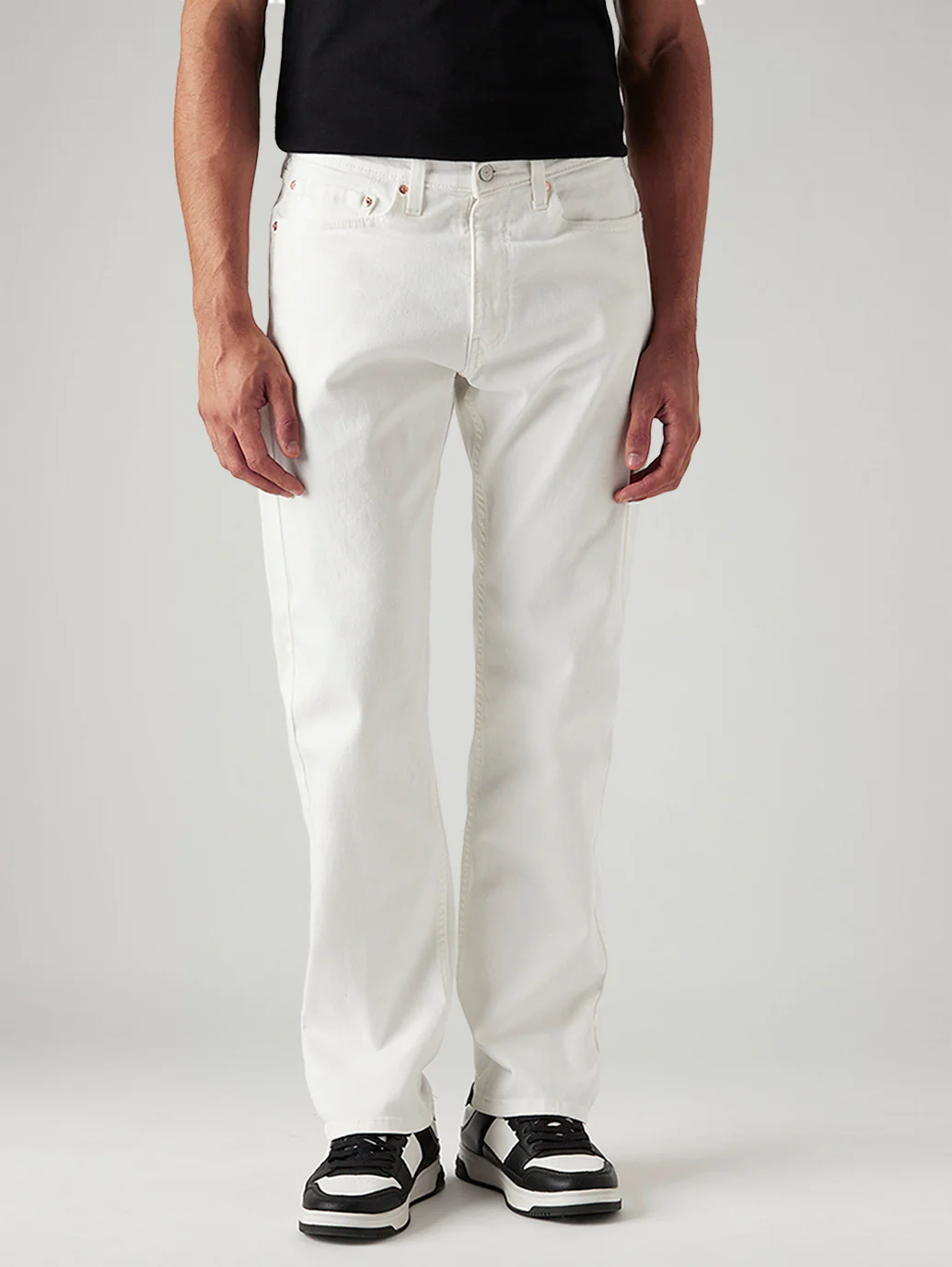 Men's 505 White Straight Fit Mid Rise Jeans - Image 3