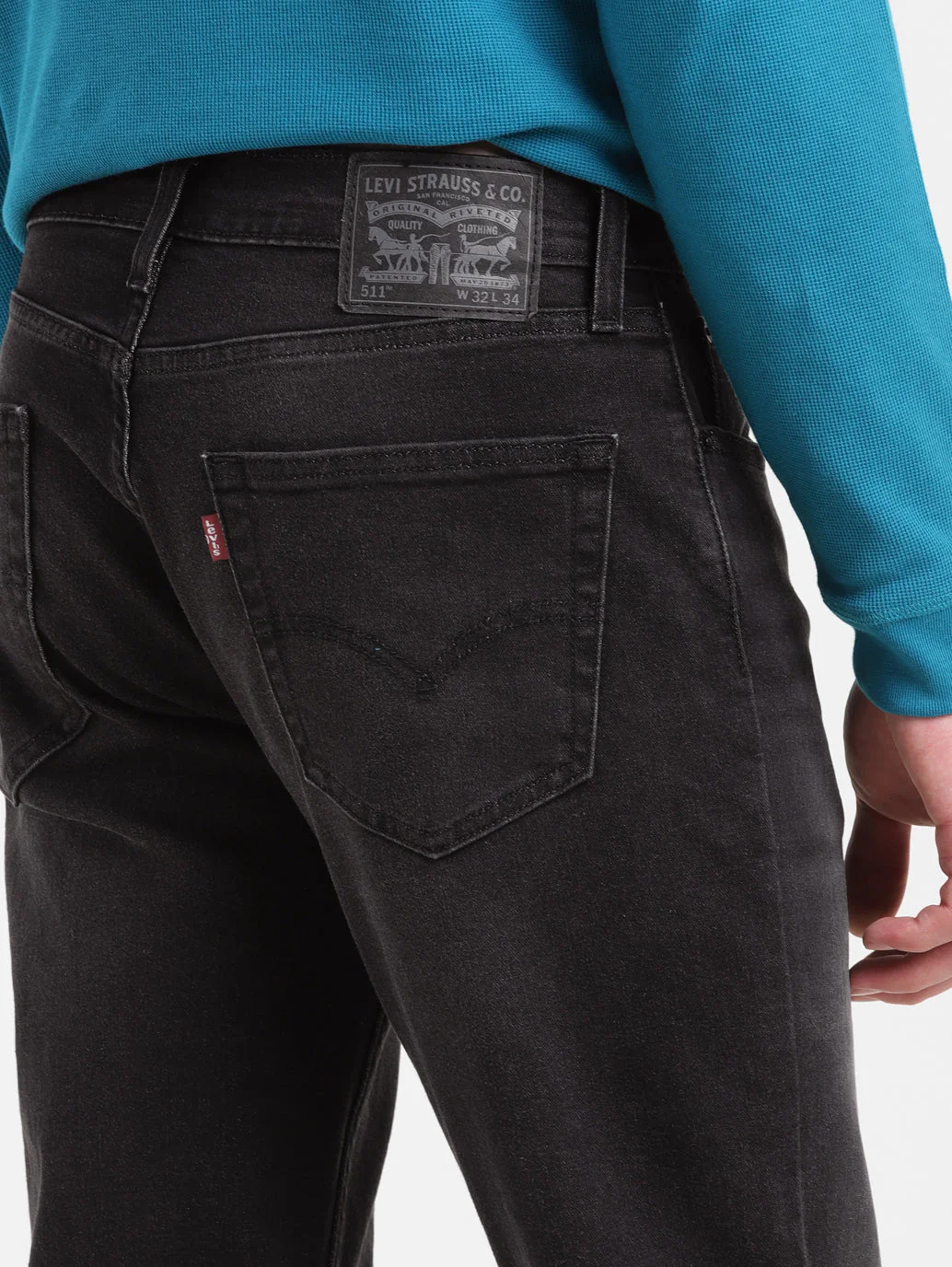 Men's 511 Black Slim Fit Mid Rise Jeans - Image 6