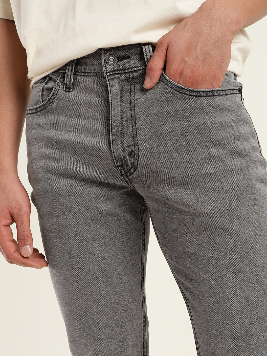 Men's 511 Grey Slim Fit Mid Rise Jeans - Image 3