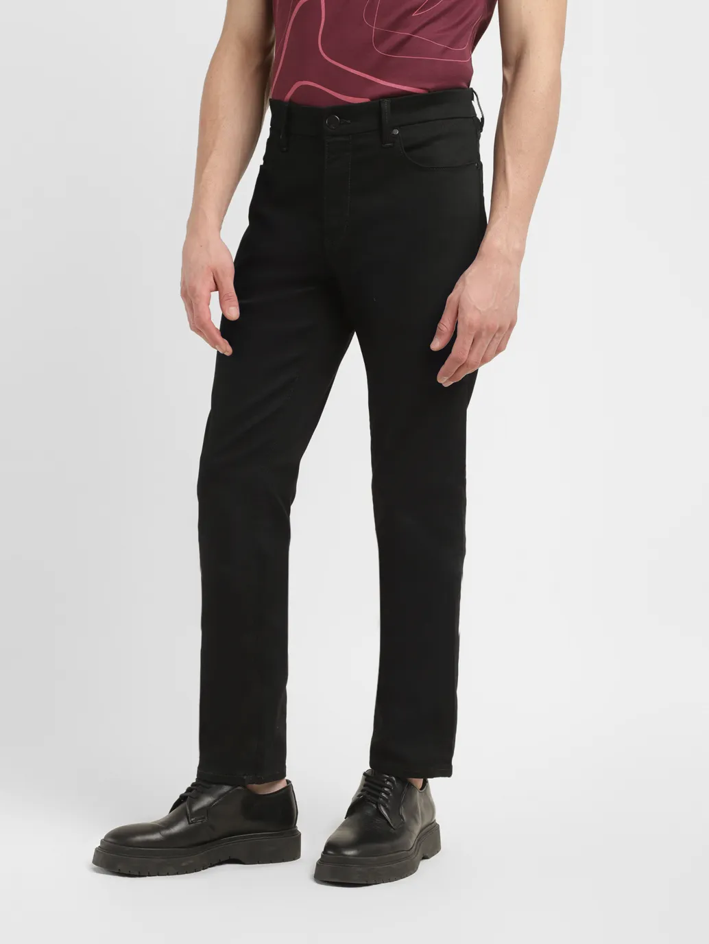 Men's Redloop 511 Black Slim Fit Mid Rise Jeans - Image 5