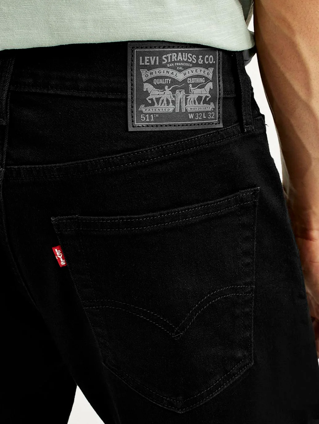 Men's 511 Black Slim Fit Mid Rise Jeans - Image 6