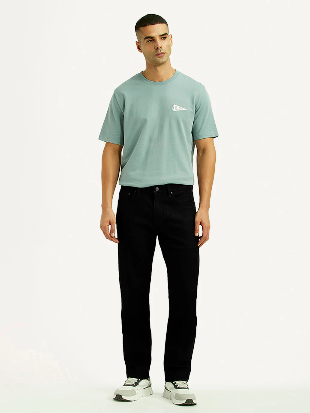 Men's Redloop 511 Black Slim Fit Mid Rise Linen Jeans