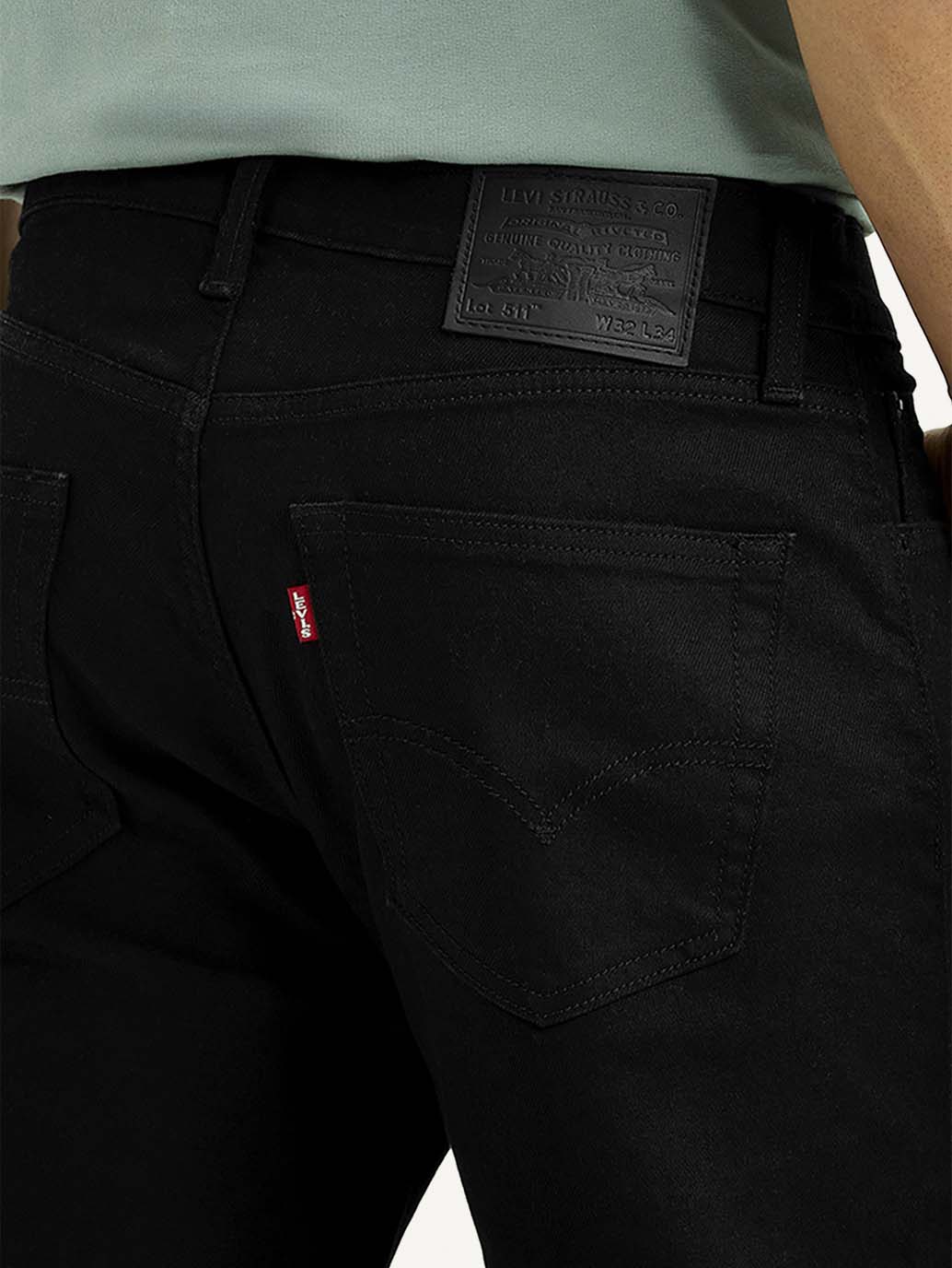 Men's Redloop 511 Black Slim Fit Mid Rise Linen Jeans - Image 6