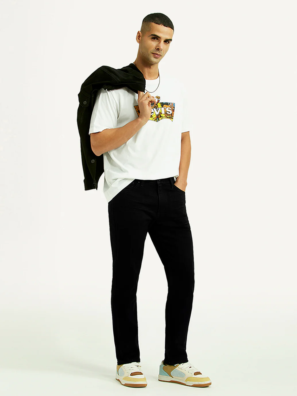 Men's 511 Black Slim Fit Mid Rise Kooltex Jeans