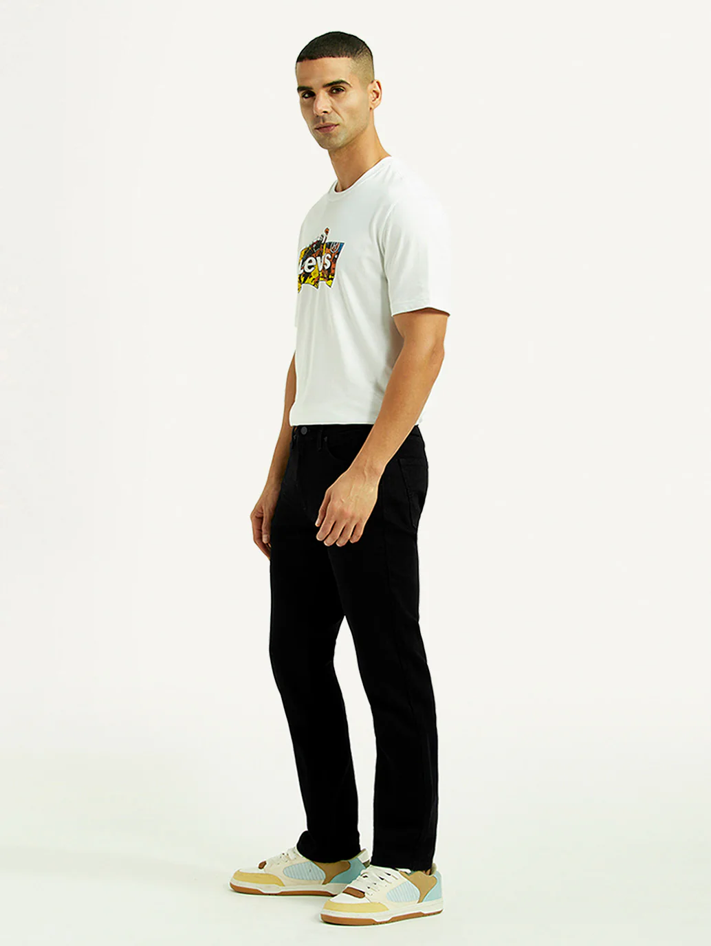 Men's 511 Black Slim Fit Mid Rise Kooltex Jeans - Image 6