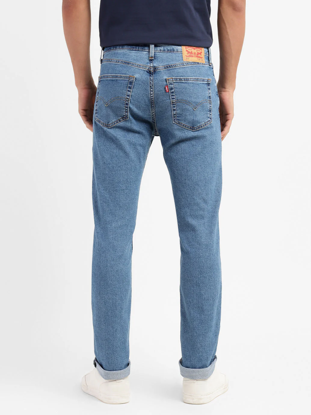 Men's 511 Blue Slim Fit Mid Rise Jeans - Image 3