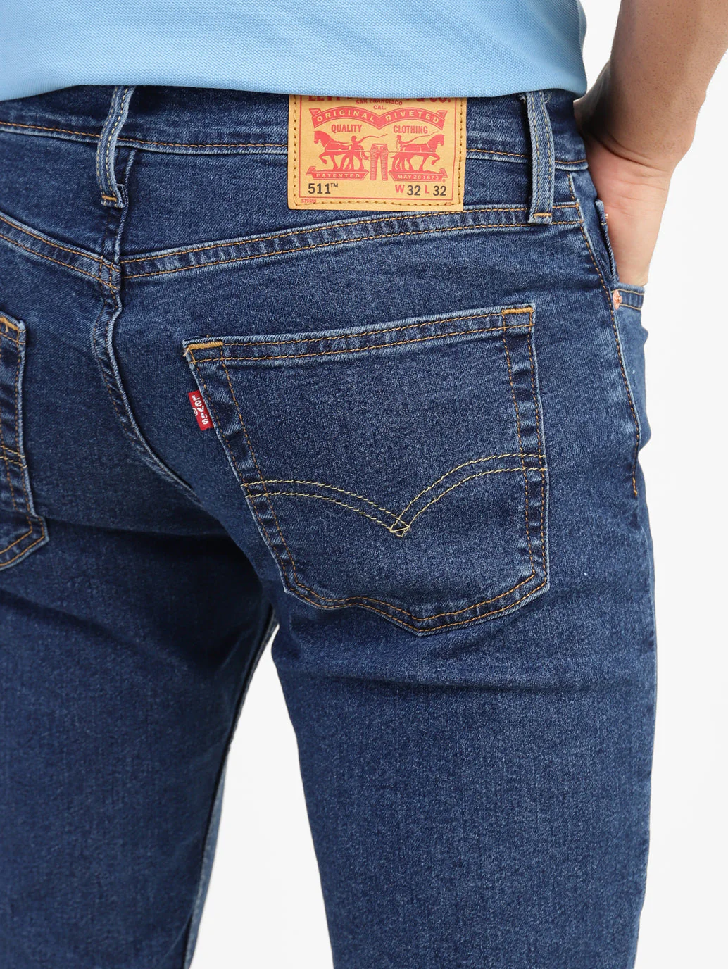 Men's 511 Blue Slim Fit Mid Rise Jeans - Image 10