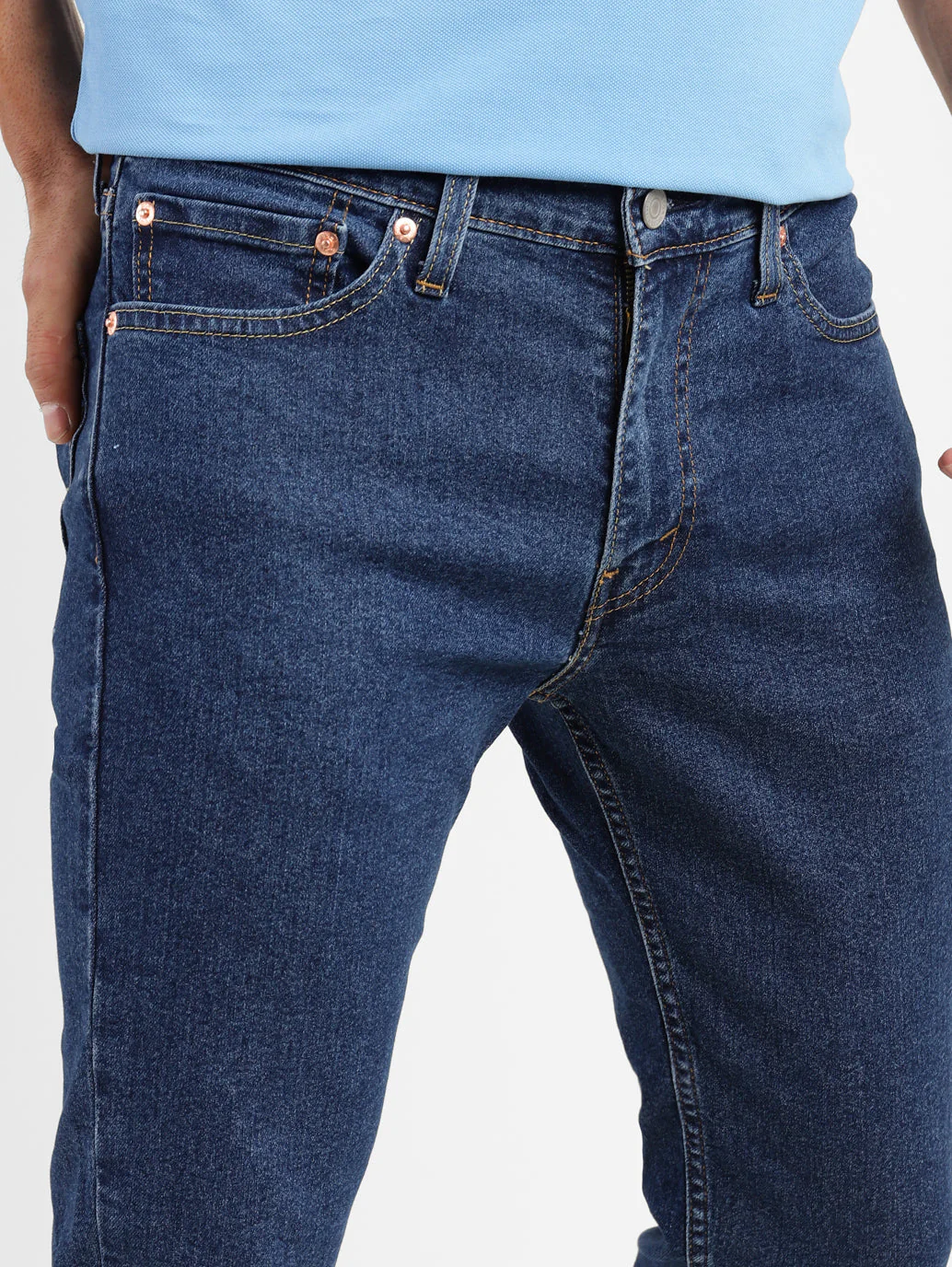 Men's 511 Blue Slim Fit Mid Rise Jeans - Image 9