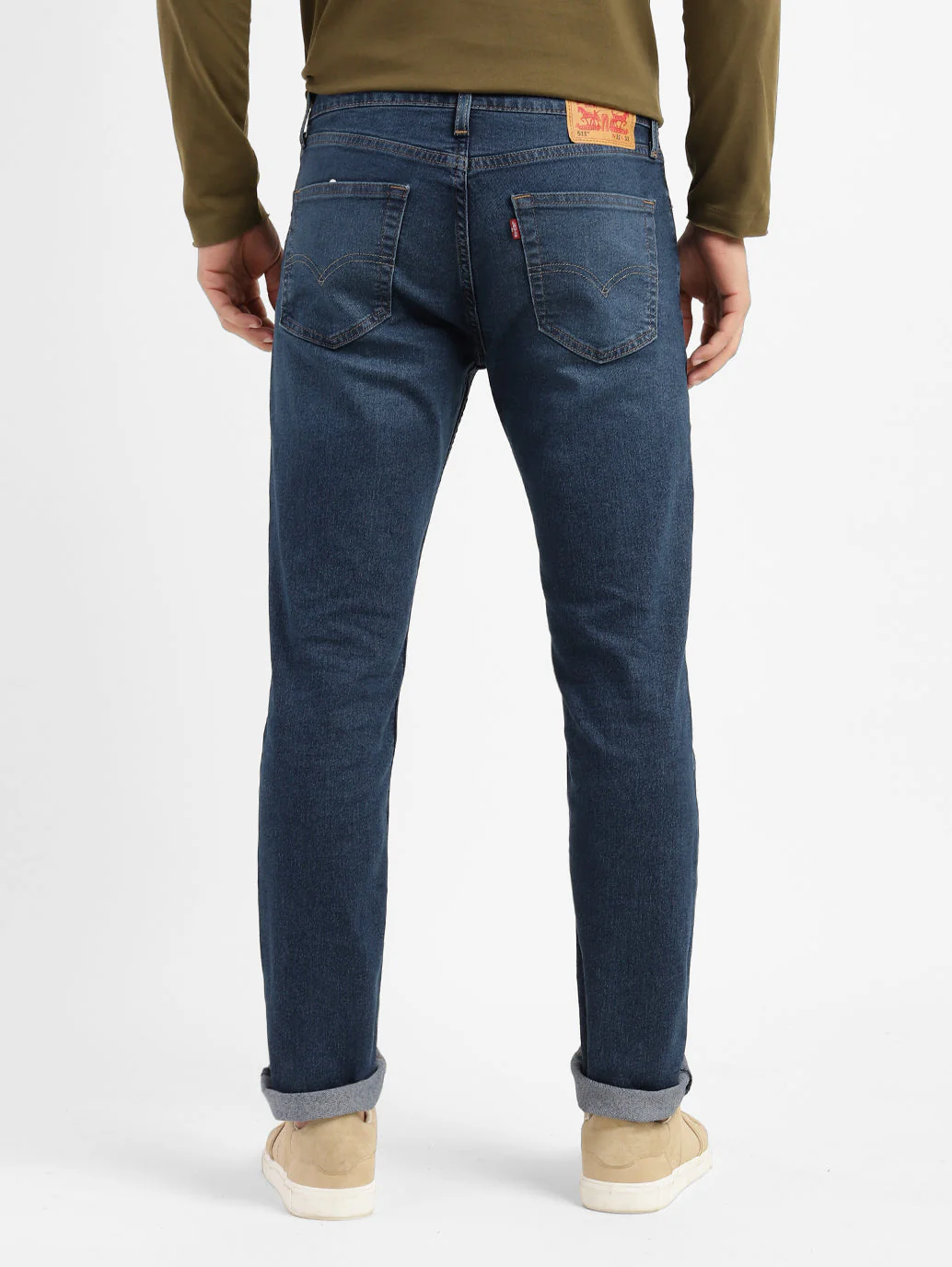 Men's 511 Blue Slim Fit Mid Rise Jeans - Image 3