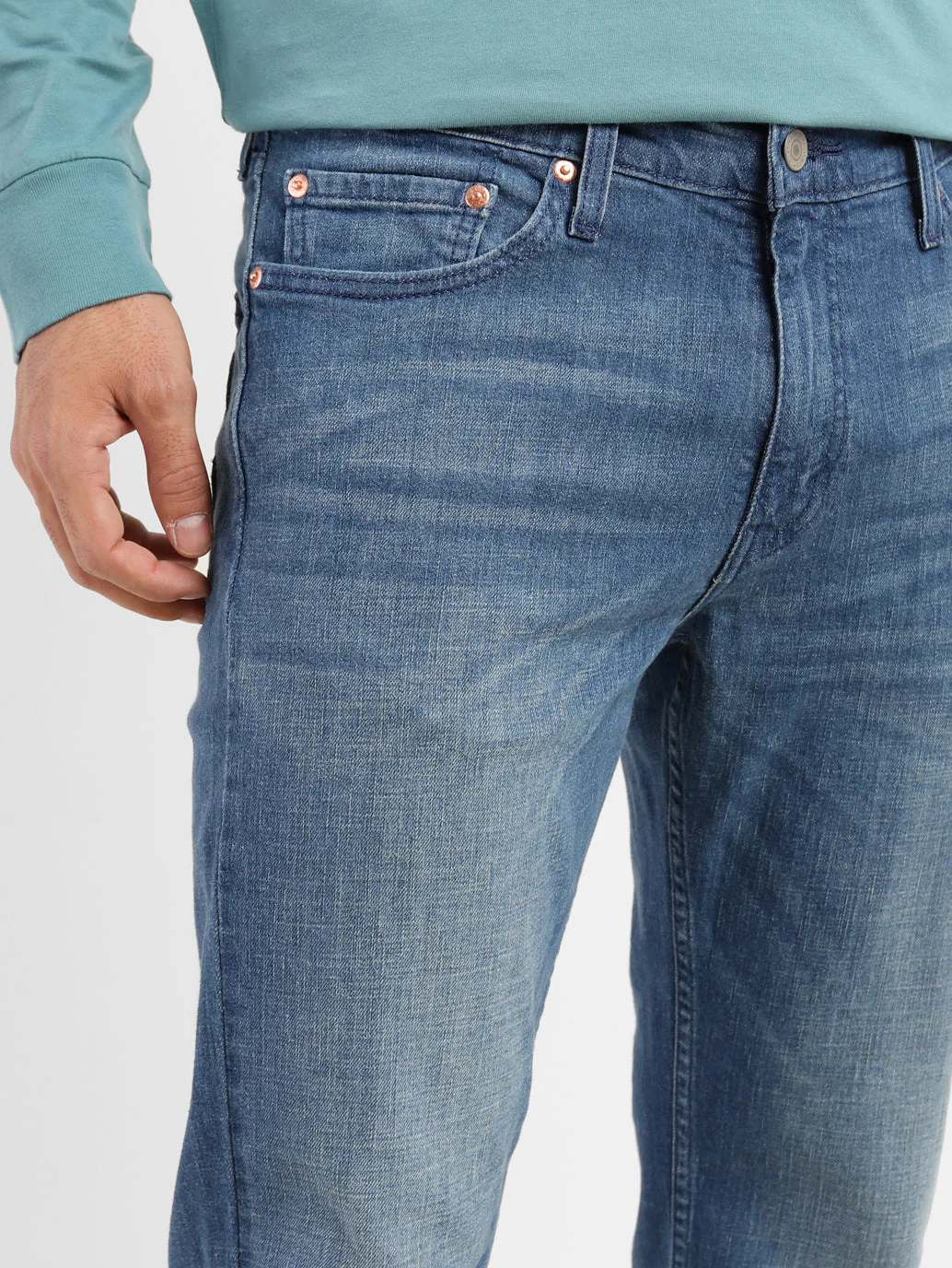 Men's 511 Blue Slim Fit Mid Rise Jeans - Image 7