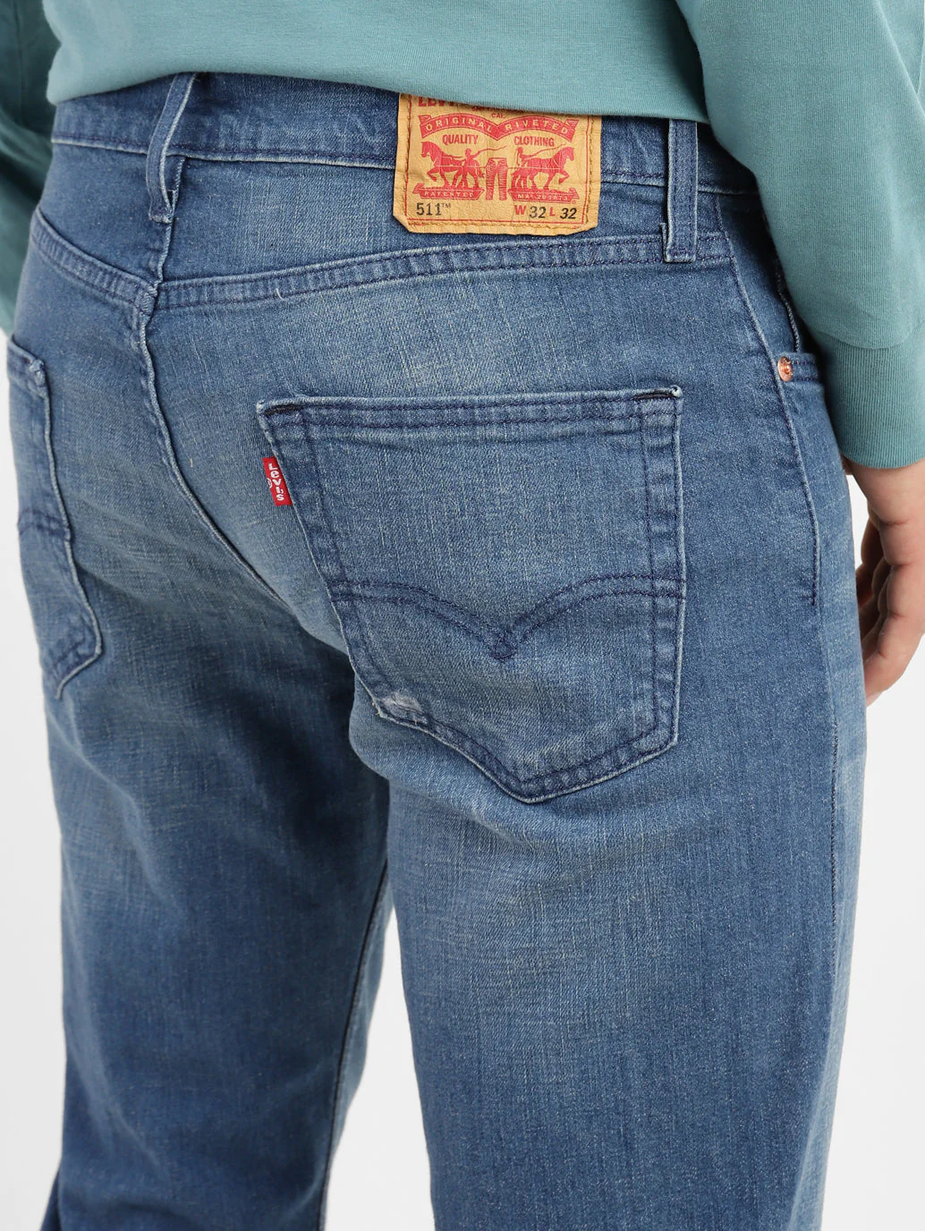 Men's 511 Blue Slim Fit Mid Rise Jeans - Image 8