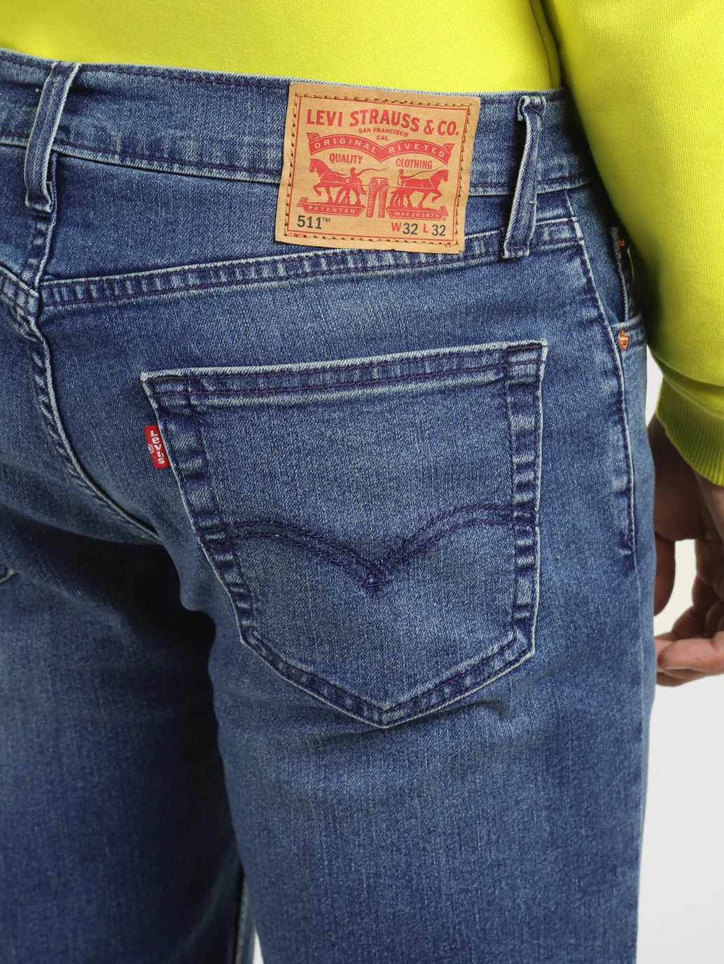 Men's 511 Blue Slim Fit Mid Rise Jeans - Image 6