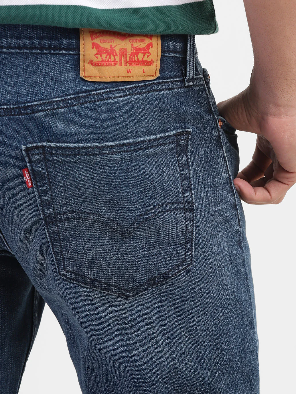 Men's 511 Blue Slim Fit Mid Rise Jeans - Image 8