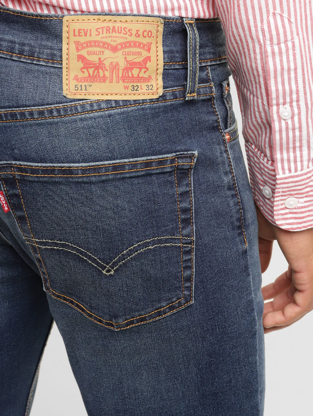 Men's 511 Blue Slim Fit Mid Rise Jeans - Image 8