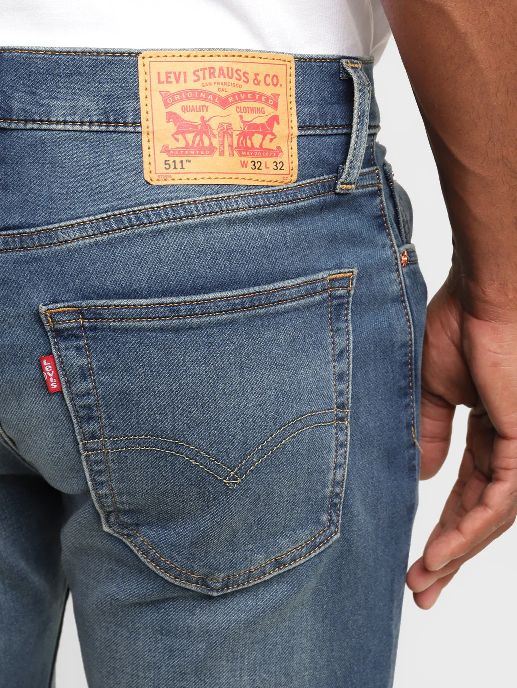 Men's 511 Blue Slim Fit Mid Rise Jeans - Image 8