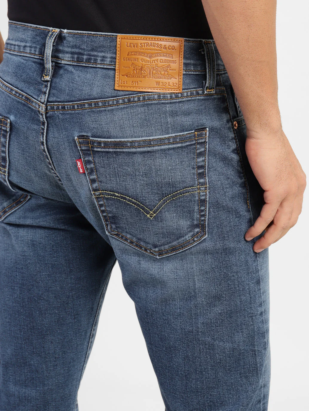 Men's 511 Blue Slim Fit Mid Rise Jeans - Image 8