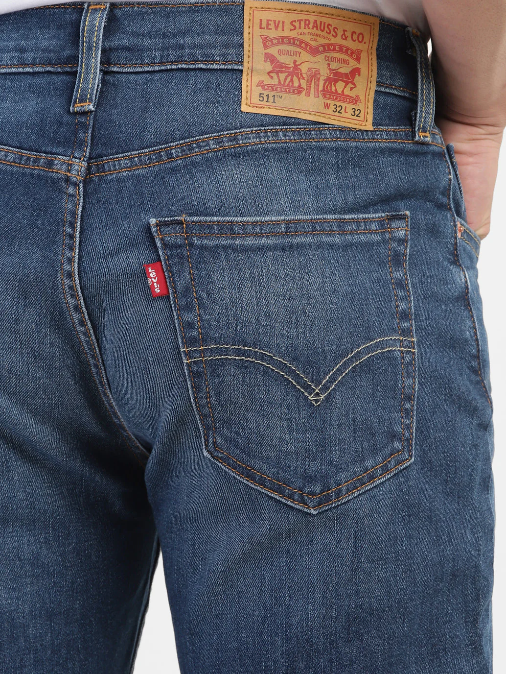 Men's 511 Blue Slim Fit Mid Rise Jeans - Image 8